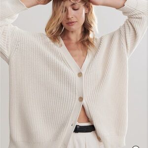Jenni Kayne Cotton Cocoon Cardigan - Ivory - Size Small - NWT